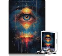 Puzzle pour Adolescents 1000 pièces « Œil omniscient » Paysage Urbain - Jeu éducatif - Défi Difficile - Cadeau de Noël Secret - Dimensions : 50x75cm