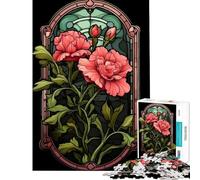 Puzzle pour Adolescents 1000 pièces Œillet en vitrail pour Anniversaire Noël Jouet de mémoire Décoration Murale Convient aux Personnes de 14 Ans et Plus 38x26cm