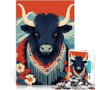Puzzle pour Adolescents 1000 pièces Illustration de la Montagne Yak Jouets Anti-Stress est idéal comme Cadeau pour Toute la Famille 38x26cm