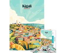 Puzzle pour Adolescents 1000 pièces Illustration de la Ville de Kigali Rwanda Jeu Impossible et addictif pour cultiver la Patience Cadeau d'anniversaire Amusant et Humoristique (Taille 38x52cm)
