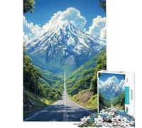 Puzzle pour Adolescents 1000 pièces Illustration d'une Belle Route de Montagne Puzzle Jeu Relaxant pour Passer Le Temps Pendant Les Vacances à la Maison Idéal comme Cadeau (Dimensions 38x52cm)