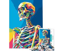 Puzzle pour Adolescents 1000 pièces Illustration Pop Art de Squelette coloré Jouet éducatif d'apprentissage Jeu Pratique d'analyse et de logique Idée Cadeau (Dimensions 50x75cm)