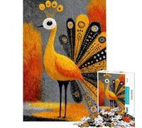 Puzzle pour Adolescents 1000 pièces Illustration stylisée de Paon sur Fond Abstrait Puzzle pour Adultes Difficile Liste de souhaits avec Le Père Noël Casse-tête Jeux de réflexion en Famille (38x26cm)