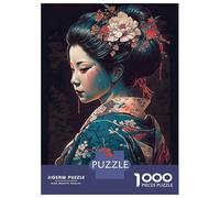 Puzzle pour Adolescents 1000 Pièces Japanese Geisha Puzzles pour Adultes Jeu Manuel Améliore La Mémoire Interaction Parent-Enfant 52x38cm/1000pcs
