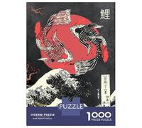 Puzzle pour Adolescents 1000 Pièces Japanese Koi Fish Puzzle Jouet Décoration Murale Course De Vitesse Manuelle Offre Cadeau pour Toute La Famille 38x26cm/1000pcs