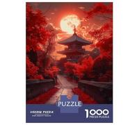 Puzzle pour Adolescents 1000 Pièces Japanese Pagoda Sunset Puzzles pour Adultes, Jouets Anti-Stress, Difficile, Cadeau d'anniversaire Unique 70x50cm/1000pcs