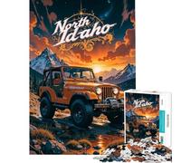 Puzzle pour Adolescents 1000 pièces Jeep du Nord de l'Idaho Puzzle Adulte à Monter soi-même Jeu de Course à la Main Difficile et Stimulant (Taille 38x26cm)