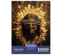 Puzzle pour Adolescents 1000 Pièces Jesus Christ Crown of Thorns Puzzle pour Adultes Jeu De Réflexion Décoration Murale Cadeau Anti-Stress 52x38cm/1000pcs