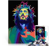 Puzzle pour Adolescents 1000 pièces Jésus Christ Pop Art Défi Difficile pour soulager Le Stress Bon Cadeau 38x26cm