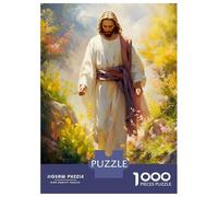 Puzzle pour Adolescents 1000 Pièces Jesus Christ Watercolor Puzzle pour Adultes Jeu Pratique Analyse Et Logique Interaction Parent-Enfant 52x38cm/1000pcs