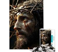 Puzzle pour Adolescents 1000 pièces Jésus est Vivant pour Anniversaire Noël Jouet de mémoire décoration Murale Convient aux Personnes de 14 Ans et Plus 50x75cm