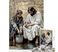 Puzzle pour Adolescents 1000 pièces Jésus et la Samaritaine Jeu de réflexion Divertissement à la Maison décoration Jouet Interaction Parent-Enfant (38x52cm)