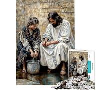 Puzzle pour Adolescents 1000 pièces Jésus et la Samaritaine Puzzle pour Adultes à Monter soi-même Décoration Parfaite Idéal comme Cadeau (Dimensions 50x75cm)