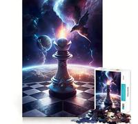 Puzzle pour Adolescents 1000 pièces,Jeu d'échecs Fou dans l'espace »,Jeu d'articulation serrée,Jouet cognitif,Divertissement Facile,décoration de Noël,Cadeau (50x75cm)