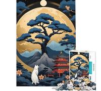 Puzzle pour Adolescents 1000 pièces Jouet d'arbre Japonais Vintage Jeu éducatif Jeu Impossible découpe de précision Cadeau de Père Noël Secret (Taille 38x26cm)