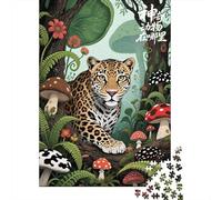 Puzzle pour Adolescents 1000 Pièces Jungle Adventure Leopard in Paradise Puzzles pour Adultes Jeu Familial Anti-Stress Interaction Parent-Enfant 52x38cm/1000pcs