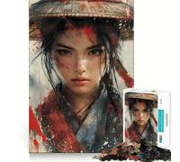 Puzzle pour Adolescents 1000 pièces Katana Asiatique Traditionnel Découpe soignée Décoration Jouet créatif et Amusant Jeu de Paix Pièce d'art de Noël (38x52cm)