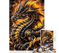 Puzzle pour Adolescents 1000 pièces Kintsugi Dragon d'or Jeux éducatifs Décoration Murale Jouet à Monter soi-même Cadeau d'anniversaire Cadeau de Voyage (50x75cm)