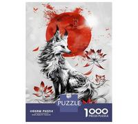 Puzzle pour Adolescents 1000 Pièces Kitsune Japanese Fox Puzzle pour Adultes Jeu Pratique Analyse Et Logique Interaction Parent-Enfant 38x26cm/1000pcs
