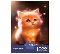 Puzzle pour Adolescents 1000 Pièces Kitty and Fireflies Puzzle Relax Games Décoration Murale Est Idéal comme Cadeau 38x26cm/1000pcs