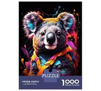 Puzzle pour Adolescents 1000 Pièces Koala Aesthetic Neon Puzzle pour Adultes Jouet Décoration Murale Course De Vitesse Manuelle Défi Éducatif 70x50cm/1000pcs