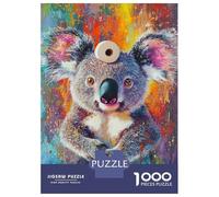 Puzzle pour Adolescents 1000 Pièces Koala's Colorful Moment Puzzles pour Adultes Jeu Familial Anti-Stress Interaction Parent-Enfant 52x38cm/1000pcs