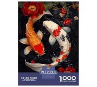 Puzzle pour Adolescents 1000 Pièces Koi Harmony in Bloom Puzzle Adulte Jeux Relaxants Décoration Intérieure Cadeaux Uniques pour Anniversaire Et Noël 52x38cm/1000pcs
