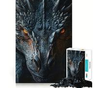 Puzzle pour Adolescents 1000 pièces La colère du Dragon Noir,Illustration aux Bords précis,Jeu de Concentration Amusant,Moment de détente,Cadeau de Noël apaisant (38x52cm)