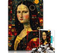 Puzzle pour Adolescents, 1000 pièces, La Joconde, Abstrait, Jouets éducatifs, Anti-Stress, Cadeaux et Jouets, 26x38cm