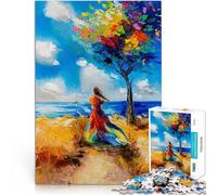 Puzzle pour Adolescents 1000 pièces Là où Les rêves rencontrent l'horizon Jeu Stimulant avec Affiche et Feuille de Questions correspondantes 38x26cm