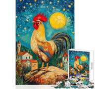 Puzzle pour Adolescents 1000 pièces La Veillée du Coq Étoilé Jeu Manuel Une œuvre d'art Jouet éducatif Cadeaux de Noël et d'anniversaire (38X26cm)