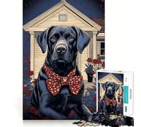 Puzzle pour Adolescents 1000 pièces Labrador Noir,Bords décoratifs de qualité supérieure,Jeu de Concentration,Divertissement pour Les Moments de détente,Cadeau Artistique de Noël (38x26cm)