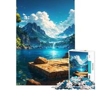 Puzzle pour Adolescents 1000 pièces Lac de Montagne Tranquille Jeu Manuel pour Un défi éducatif Un pour développer l'analyse et la logique (Dimensions 38x52cm)