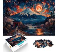 Puzzle pour Adolescents 1000 pièces Lac Fuji Japonais Jouets Jeux éducatifs Soulagement du Stress Une œuvre d'art 52x38cm