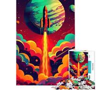Puzzle pour Adolescents 1000 pièces Lancement de fusée dans l'espace Jeu Impossible Jeu éducatif Jouet défi Cadeau Amusant Convient aux Couples (Dimensions 75x50cm)
