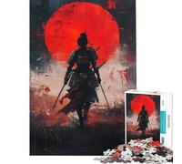 Puzzle pour Adolescents 1000 pièces L'Aube Rouge du samouraï Puzzle pour Adultes Difficile Liste de souhaits avec Le Père Noël Casse-tête Jeux familiaux (Taille 38x26cm)