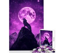 Puzzle pour Adolescents 1000 pièces Le hurlement du Loup au Clair de Lune Jeu Familial à Assembler soi-même avec des pièces de Formes aléatoires entièrement emboîtables (38x52cm)