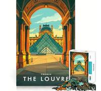 Puzzle pour Adolescents 1000 pièces Le Louvre France Bords impeccables Jeu de logique Amusant et Calme, idéal pour Un Anniversaire ou Une activité Artistique (38x26cm)