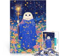 Puzzle pour Adolescents 1000 pièces Le Magicien Hibou dans la forêt de Champignons Casse-tête Une œuvre d'art 38x26cm
