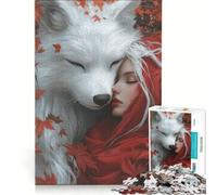 Puzzle pour Adolescents 1000 pièces Le Petit Chaperon Rouge et Le Loup Blanc Jouet Anti-Stress défi Stimulant renforce Les Liens d'amour Entre Les Couples 50x75cm