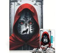 Puzzle pour Adolescents 1000 pièces Le Petit Chaperon Rouge Jouet éducatif améliore la mémoire avec Poster et fiche de Questions-réponses Assortis 38x26cm