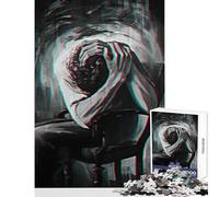 Puzzle pour Adolescents 1000 pièces Le Poids du Chagrin Jeu de réflexion pour améliorer la mémoire décoration Murale avec Poster et Feuille de Questions Assortis (38x52cm)