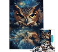 Puzzle pour Adolescents 1000 pièces Le Regard du Hibou Mystique Puzzle pour Adolescents Anti-Stress Stimulant à compléter pour Un Jeu éducatif et Un défi (Dimensions 38x52cm)