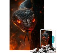Puzzle pour Adolescents 1000 pièces Le Regard du Serpent Ardent Puzzle 1000 pièces Décoration Murale Jouet Une œuvre d'art Cadeaux de Noël et d'anniversaire (75x50cm)