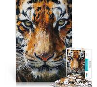 Puzzle pour Adolescents 1000 pièces Le Regard du Tigre Jeu Familial Anti-Stress Défi Difficile décoration Murale 75x50cm