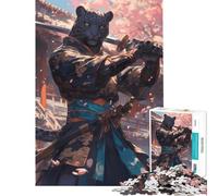Puzzle pour Adolescents 1000 pièces Léopard Samouraï Jouet éducatif d'apprentissage Jeu éducatif Décoration Parfaite Cadeau d'anniversaire (Dimensions 38x52cm)