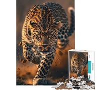 Puzzle pour Adolescents 1000 pièces Léopard Sauvage Jouet addictif pour cultiver la Patience Jeu de réflexion Décoration Parfaite Cadeau Amusant (Dimensions 38x52cm)