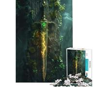 Puzzle pour Adolescents 1000 pièces L'épée légendaire Défi éducatif Jeu de découpe de précision et Pratique pour Les 14 Ans et Plus Jeu de Puzzle Offert (50x75cm)
