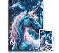 Puzzle pour Adolescents 1000 pièces Licorne Blanche Magique - Profitez de Moments de détente et de Calme - Découpe Nette et résistante - Jeu de Loisirs créatifs - Dimensions:38x26cm
