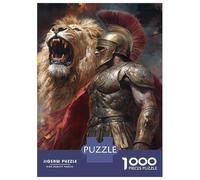 Puzzle pour Adolescents 1000 Pièces Lion and Warrior Epic Clash Puzzle pour Adultes, Jouet, Décoration Murale, Amusant Et Humoristique, Idéal comme Cadeau 52x38cm/1000pcs